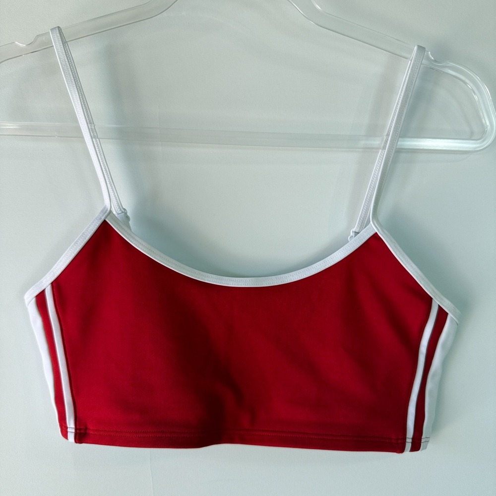 Alo Airlift Club Car Sport Bra Red and White Size Medium